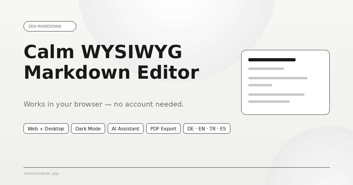 mDraft — Markdown Editor with PDF Export. Free, No Account.